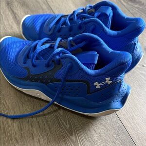 Under Armour Kids Royal Blue Lace-Up Sneakers with White Logo
